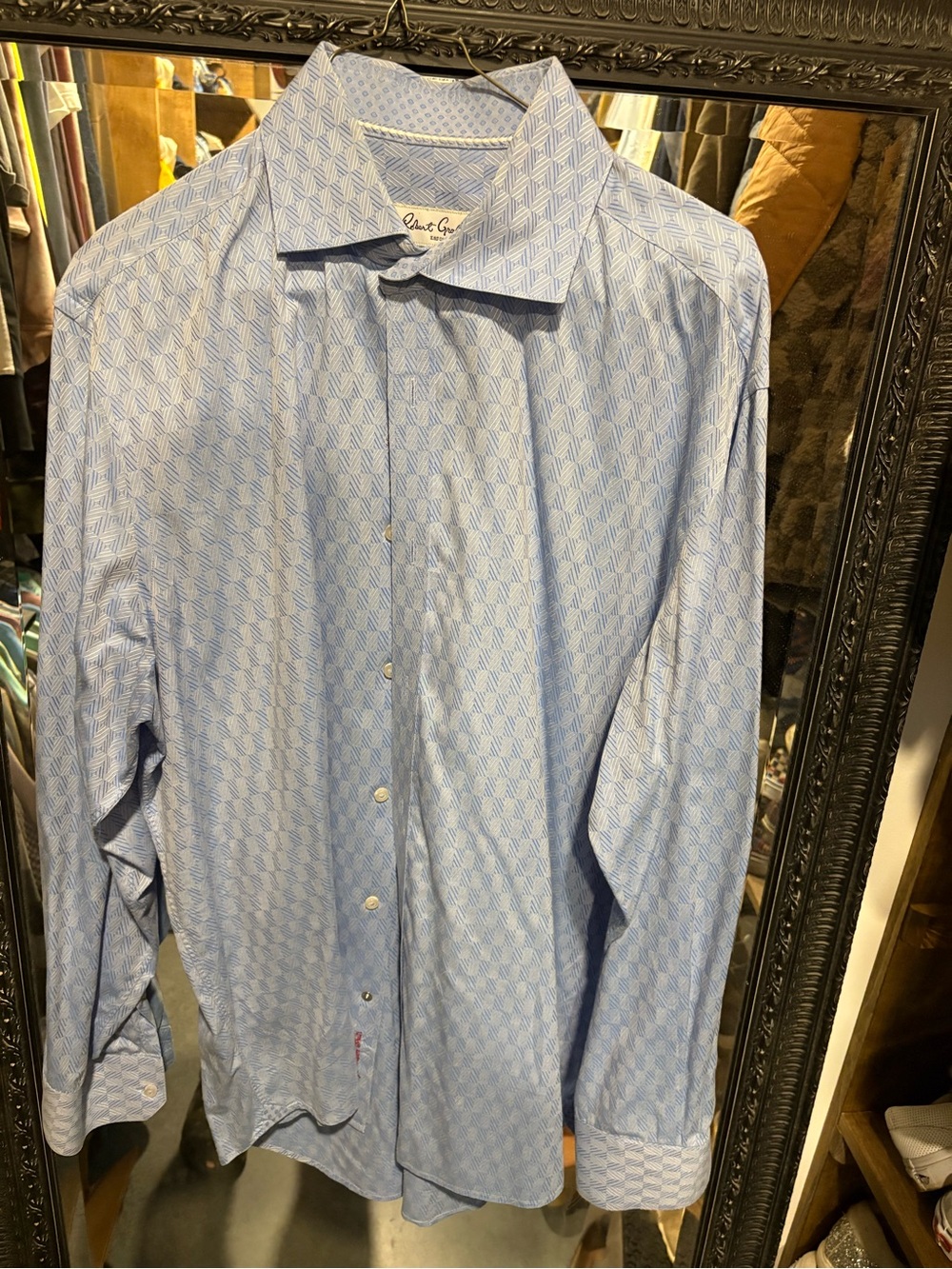 Robert Graham Light Blue Geometric Dress Shirt